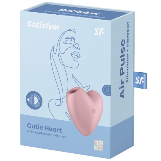 Satisfyer Air Pulse SATISFYER CUTIE HEART AIR PULSE STIMULĀTORS UN VIBRATORS — ROZĀ