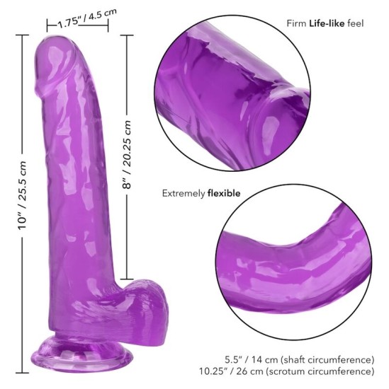 California Exotics CALEX DYDŽIO QUEEN DILDO - PURPURINĖ 20,3 CM