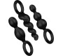 Satisfyer Beads SATISFYER ANAL PLUGS SET 3PCS BLACK