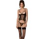 Passion Woman Corsets PASSION - КОРСЕТ MARINA И СТРИНГИ ЧЕРНЫЕ S/M