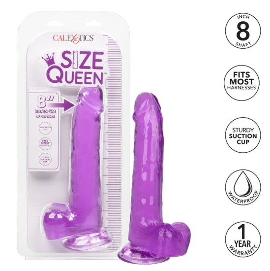 California Exotics CALEX DYDŽIO QUEEN DILDO - PURPURINĖ 20,3 CM