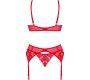 Obsessive Sets OBSESSIVE - INGRIDIA TWO PIECES SET CROTCHLESS RED XL/XXL