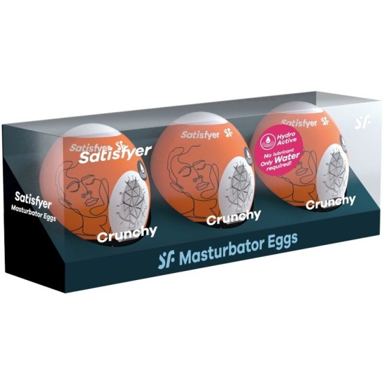 Satisfyer Eggs SATISFYER 3 MASTURBATOR EGGS - CRUNCHY