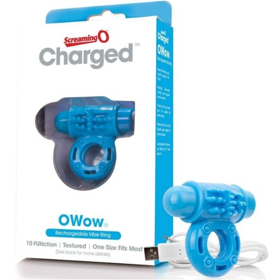 Screaming O VIBRATING RECHARGEABLE RING O WOW BLUE