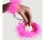 Adrien Lastic METAL HANDCUFFS WITH PINK FEATHERS