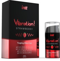 Intt Unisex Arousal Gel INTT - SPĒCĪGS INTĪMS STIMULANTS ŠĶIDRUMS VIBRĒJOŠS GELS STAWBERRY 15ml