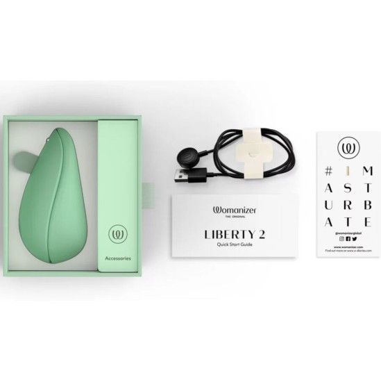 Womanizer LIBERTY 2 CLITORIS STIMULATOR & SUCKER LIGHT GREEN