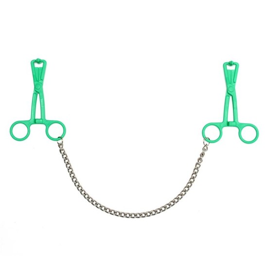 Bondage Play Nipple Clamps with Chain