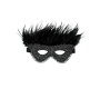 Bondage Play Luxury Mask with Feathers Black