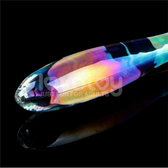 Lovetoy Glow in the Dark Glass Dildo Twilight Gleam Double Delight