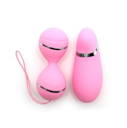 Rimba Toys Vibrējošs Lay-on Kegelball komplekts Ibiza Pink