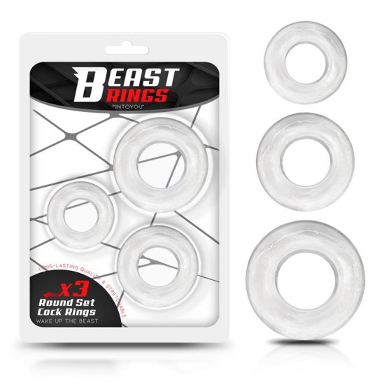 Beast Rings Набор из 3 гибких прозрачных петушиных колец