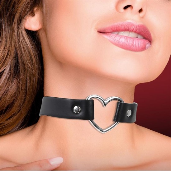 Cinderella Apykaklė su Heart Choker Stile Vegan Lether Vienas dydis