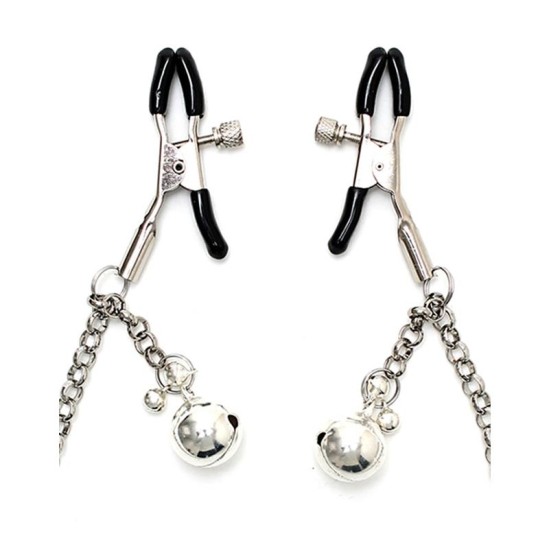 Bondage Play Nipple Clamps with Chain and Tincle Bells