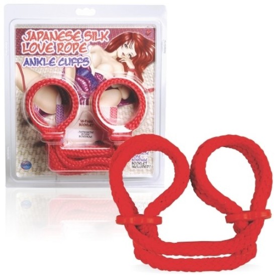 Tlc® JAPANESE SILK LOVE ROPE ANKLE CUFFS RED