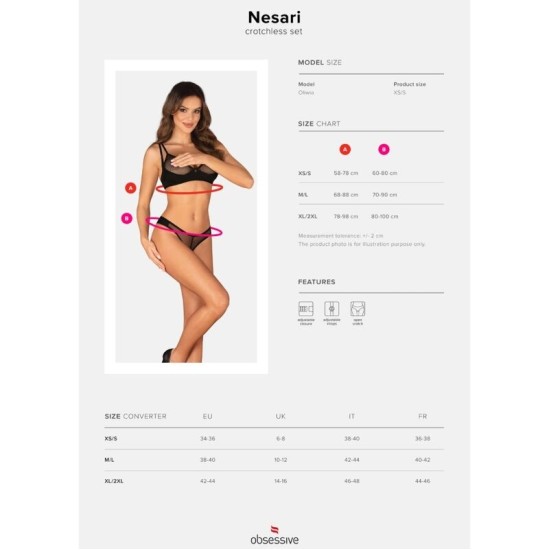 Obsessive Sets OBSESSIVE - NESARI SET TWO PIECES CROTCHLESS XS/S