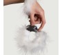 Adrien Lastic METAL HANDCUFFS WITH WHITE FEATHERS