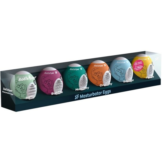 Satisfyer Eggs APMIERINĀTĀJA MASTURBATORA OLAS - 6 VIENĪBU KOMPLEKTS