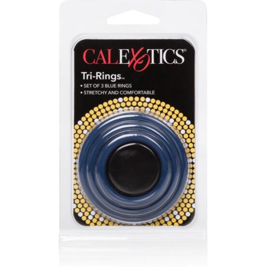 California Exotics CALEX TRI-RINGS MĖLYNAS