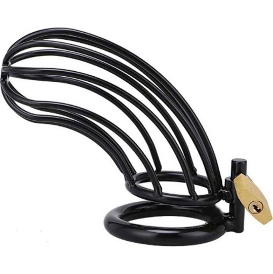 Metal Hard BLACK BIRD CHASTITY RING CAGE