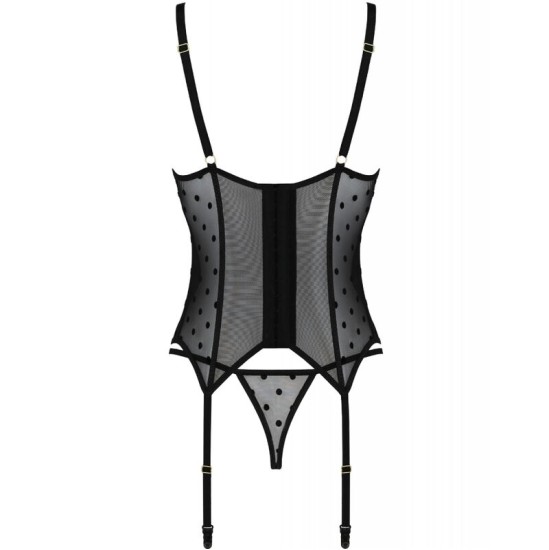 Passion Woman Corsets PASSION - MARINA CORSET & THONG BLACK L/XL