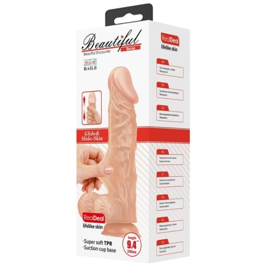 Baile Dildos SKAISTS BURAKU REĀLISTS UN ELASTĪGS DILDO 24 CM — MĪSTA