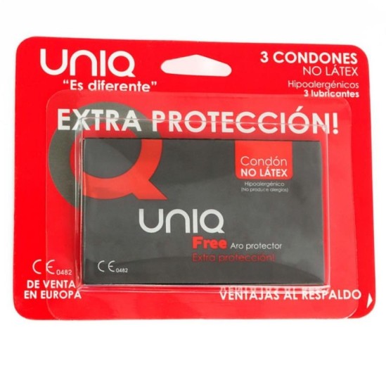 Uniq Бесплатные презервативы без латекса, 3 шт.