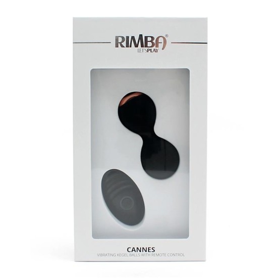 Rimba Toys Vibruojantys Kegelio kamuoliukai su nuotolinio valdymo pulteliu Cannes Black