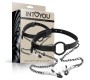 Intoyou Black Shadow Кляп с уплотнительным кольцом и зажимы для сосков из веганской кожи