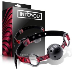 Diamond Line Дышащий кляп с бриллиантами из веганской кожи