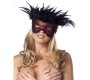 Bondage Play Luxury Mask with Feathers Red