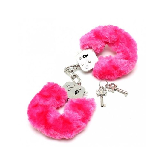 Bondage Play Police cuffs with Pink Fur-Adjustable