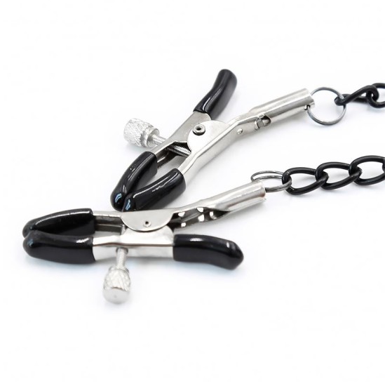 Intoyou Black Shadow O Ring Gag ja Nipple Clamps Vegan Leather