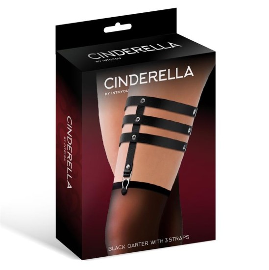 Cinderella Garter with 3 Straps Vegan Leather One size