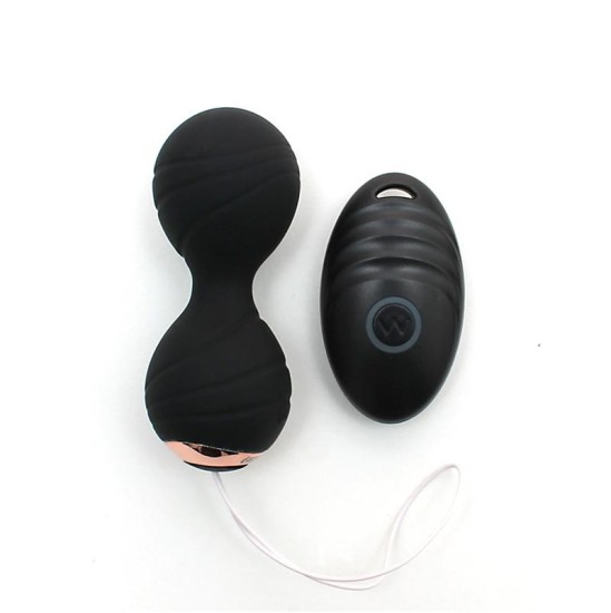 Rimba Toys Vibrating Kegel Balls with Remote Control Cannes Black