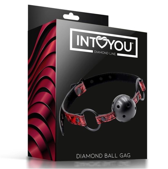 Diamond Line Kvėpuojanti Gag Ball Diamond Vegan Oda