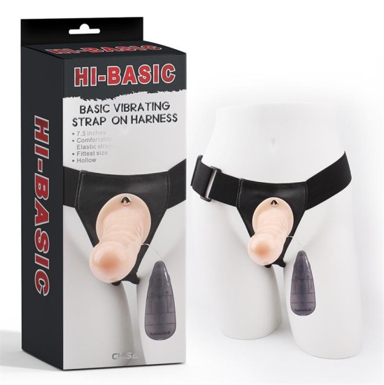 Chisa Vibrating Strap-on Harness with Hollow Dildo 7.5