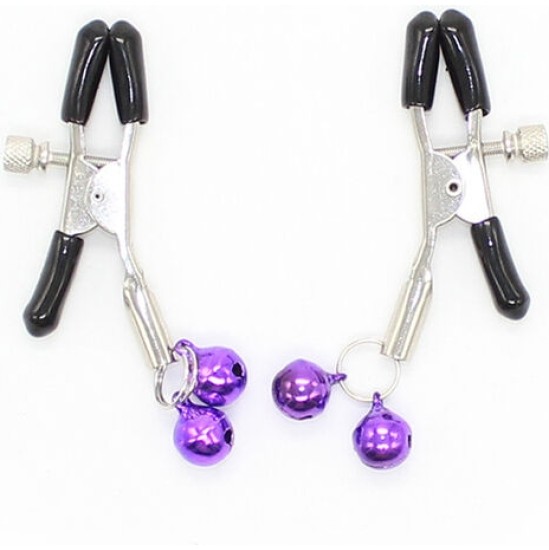 Ohmama Fetish NIPPLE Clamps WITH LILAC BELL