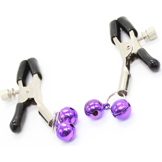 Ohmama Fetish NIPPLE Clamps WITH LILAC BELL