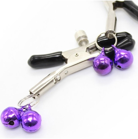 Ohmama Fetish NIPPLE Clamps WITH LILAC BELL