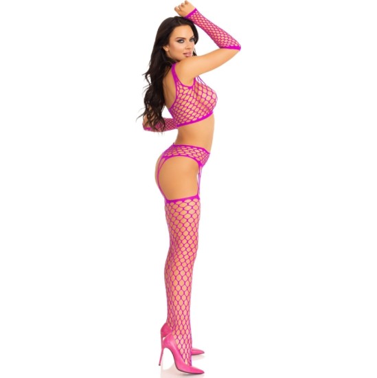 Leg Avenue Sets LEG AVENUE — CROP TOP ZEKAS UN CIMDI FUCHSIA