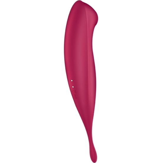 Satisfyer TWIRLING PRO VIBRATORS AR CONNECT APP TUMŠI SARKANĀ