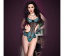 Chilirose BODY EM RENDA CR-4212 PRETO E AZUL - 42 XL