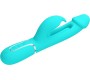 Pretty Love Flirtation PRETTY LOVE - KAMPAS RABBIT 3 IN 1 MULTIFUNCTION VIBRATOR WITH TONGUE AQUA GREEN