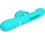 Pretty Love Flirtation PRETTY LOVE - KAMPAS RABBIT 3 IN 1 MULTIFUNCTION VIBRATOR WITH TONGUE AQUA GREEN