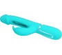 Pretty Love Flirtation PRETTY LOVE - KAMPAS RABBIT 3 IN 1 MULTIFUNCTION VIBRATOR WITH TONGUE AQUA GREEN