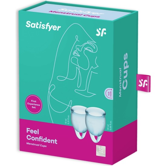 Satisfyer TUNNE KINDLALT 2 MENSTRUALKUPSI KOMPLEKT HELESININE