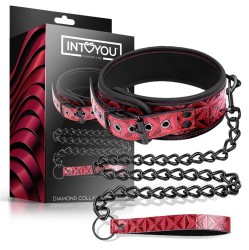 Diamond Line Regulējama apkakle ar siksnu Diamond Vegan Leather