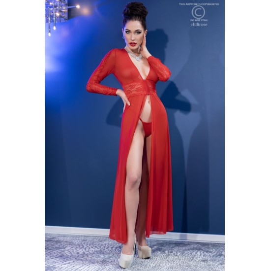 Chilirose NAKTINĖS MARŠKINĖLIAI IR DIRŠTELĖS CR-4421 RED - 36 S