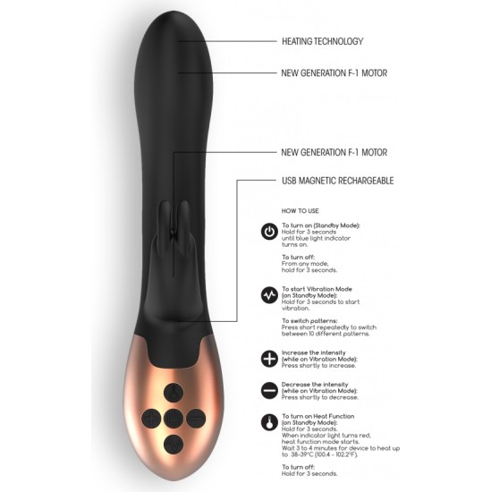 Elegance AUGSTĪGS UZLĀDĒJAMS PAŠSILSTOŠS VIBRATORS, MELNS